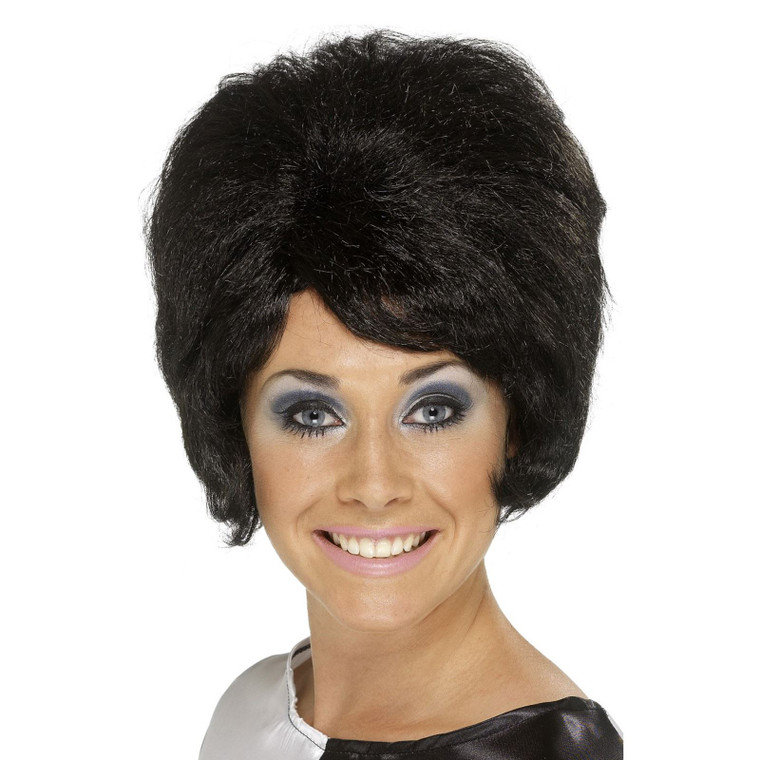 Women's Black 60's Theme Costume Beehive Wig