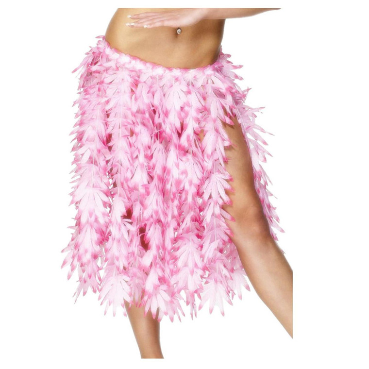 Women's Summer Hawaiian Pink Hula Flower Costume Skirt