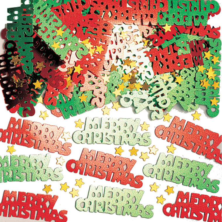 14g Red Green Metallic Merry Christmas Holiday Confetti