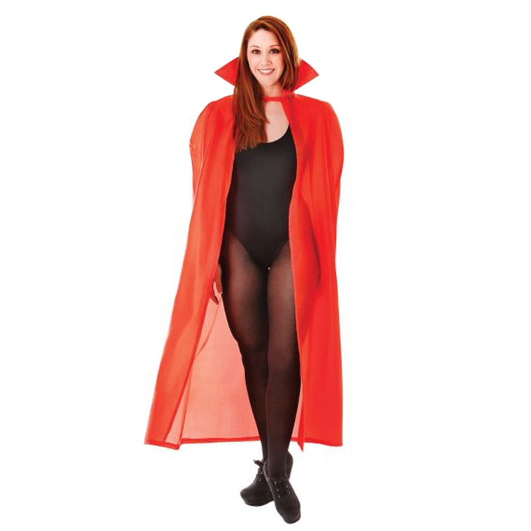 Adults Red Polyester Halloween Fancy Dress Cape Accessory