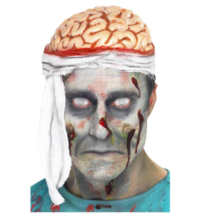 Adults Gory Bandaged Brain Flesh Halloween Hat Accessory