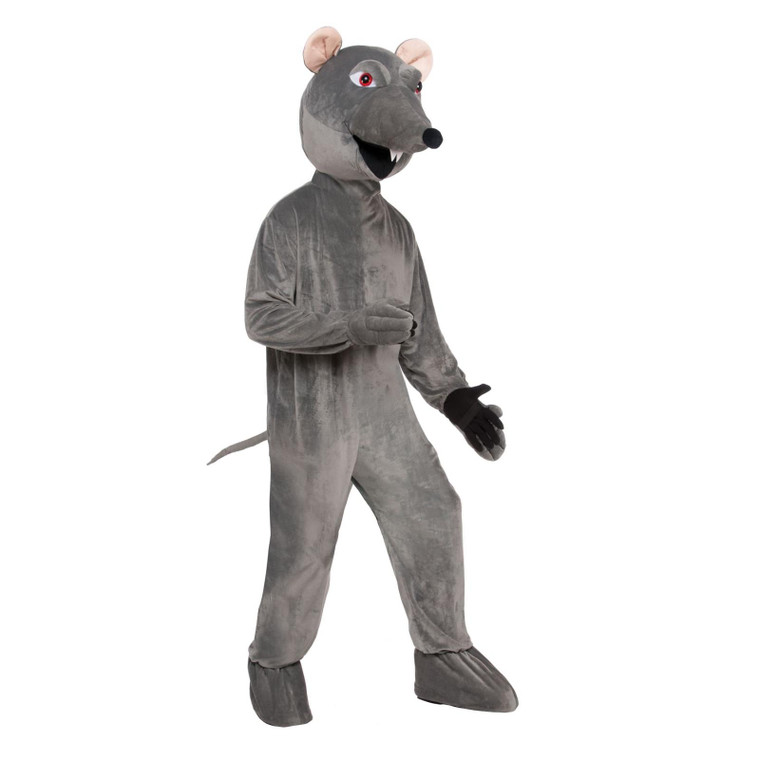 Men's Grey Polyester Fancy Dress Party Rat Jumpsuit Costume