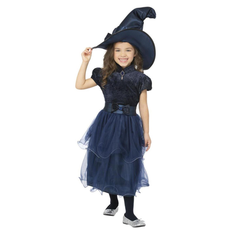 Children's Navy Midnight Deluxe Halloween Witch Costume