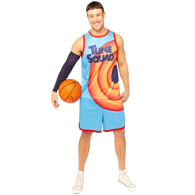 Men's Orange And Blue Official Space Jam Basketball Costume