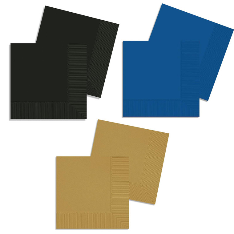 50 x 33cm luncheon Paper Gold, Blue Or Black Napkins