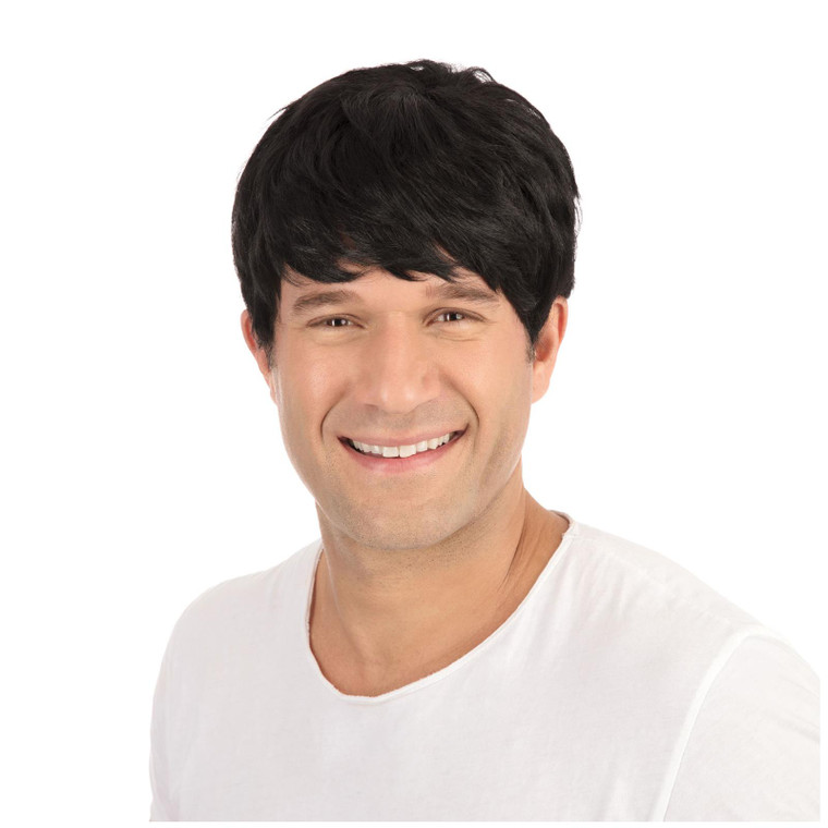 Adults Mens Synthetic Black Short Costume Wig