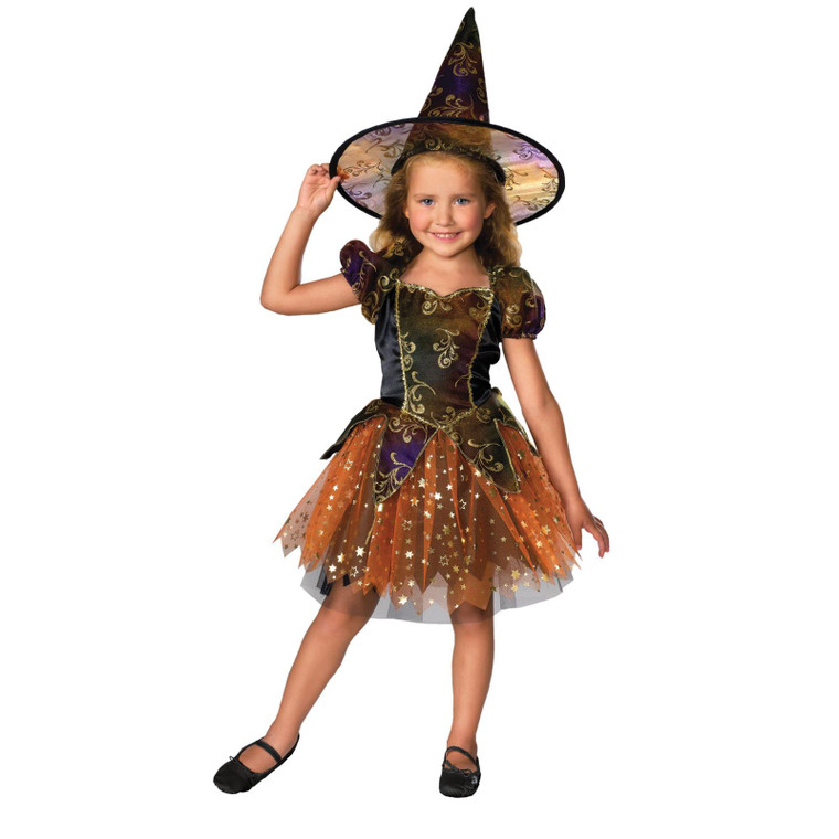 Children's Multicoloured Elegant Witch Dress Costume