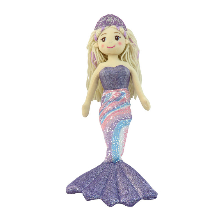 Children's 18" Pink And Purple Anna Mermaid Rag Doll