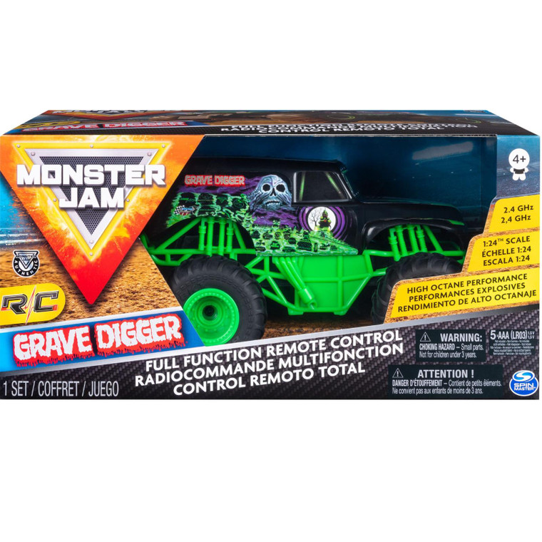 Children's Monster Jam 1:24 2.4 GHz Remote Control Grave Digger