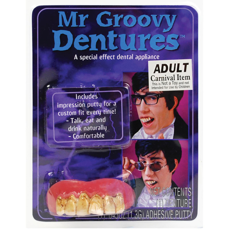 Adults Funny Halloween Mr Groovy Denture Teeth Accessory