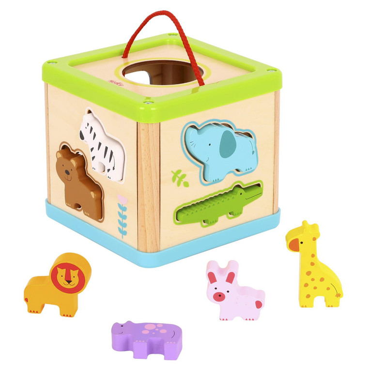  Wooden Jungle Animal Shape Sorter for Toddlers