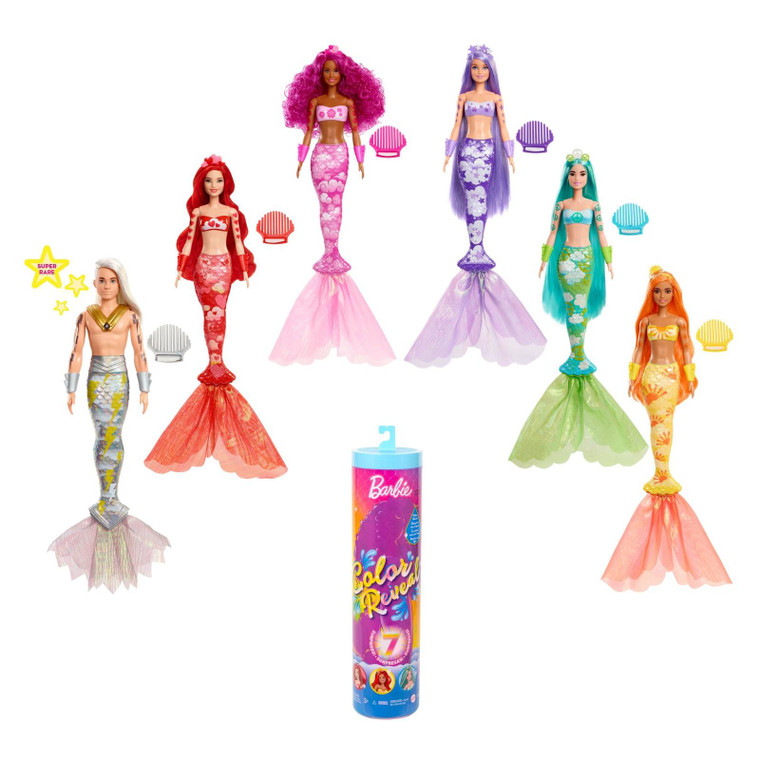Children's Official Surprise Barbie Colour Reveal Mermaid Doll