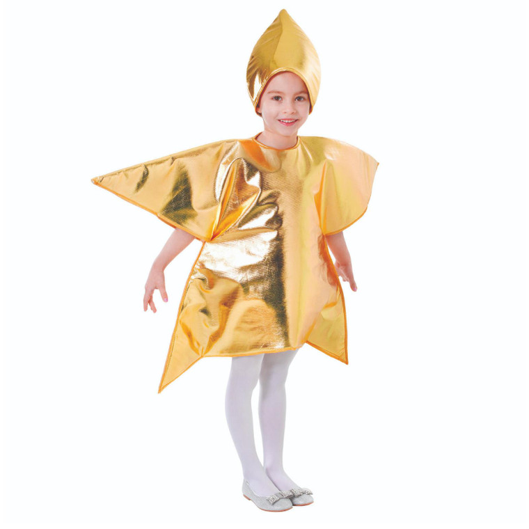 Children's Gold Star Shaped Christmas Costume