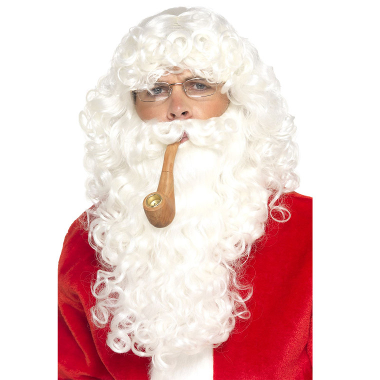 Adults White Santa Claus Christmas Dress Up Kit