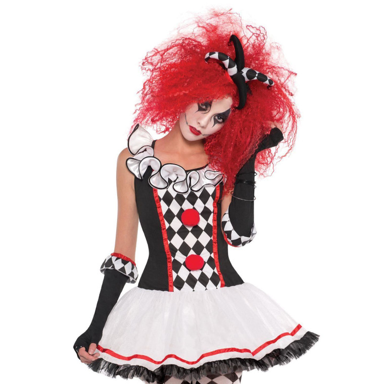 Teens Black, Red And White Harlequin Honey Costume