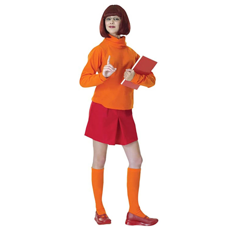 Women's Orange And Red Official Deluxe Velma Costume