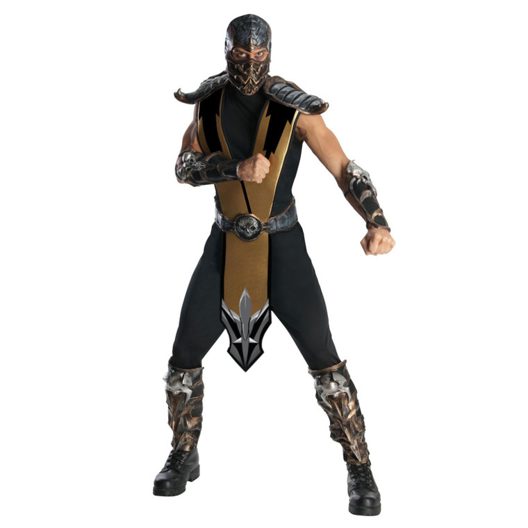 Men's Black Official Mortal Kombat Scorpion Action Costume