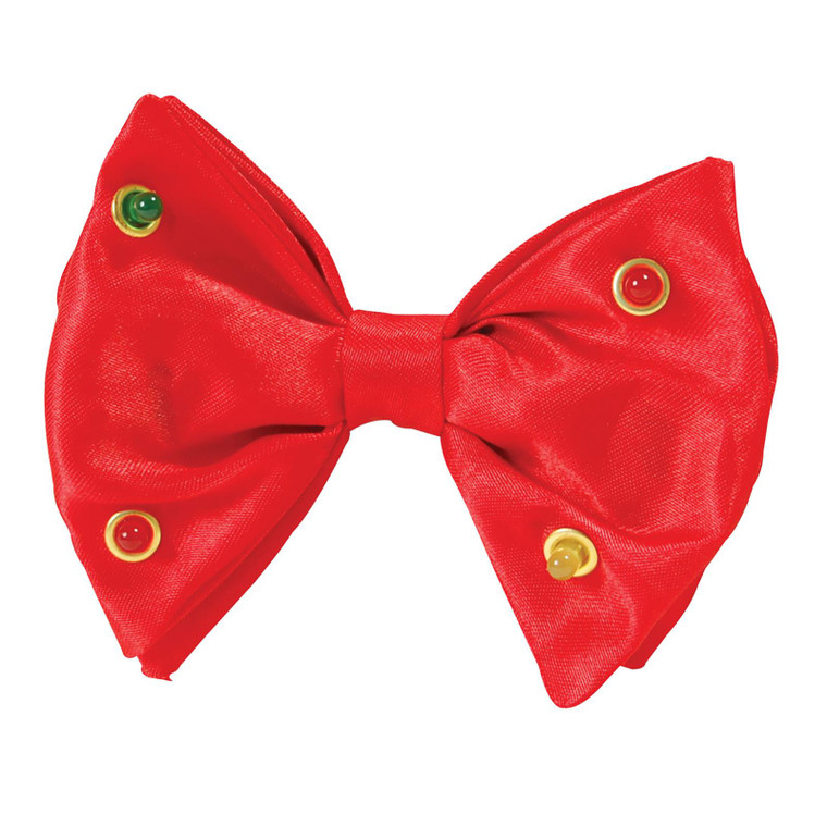 Adults Red Colourful Flashing Costume Bow Tie