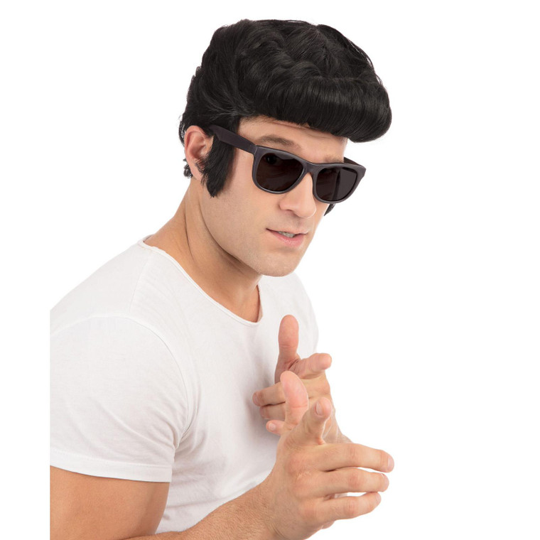 Adults Black Greaser 1950's Theme Wig Accessory