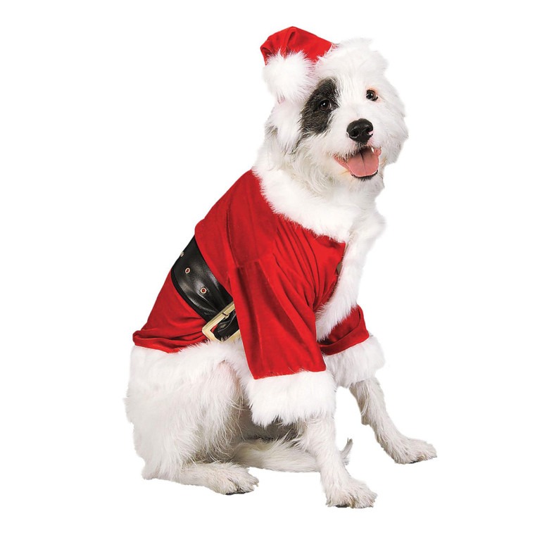 Santa Claus Pet Christmas Festive Jacket Hat Costume