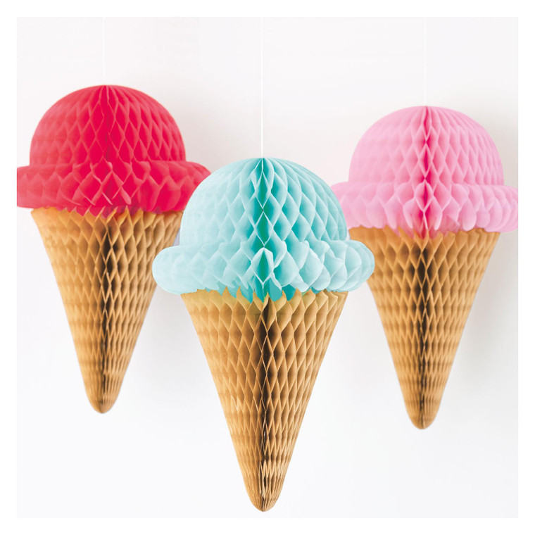 Ice Cream Honeycomb Decorations