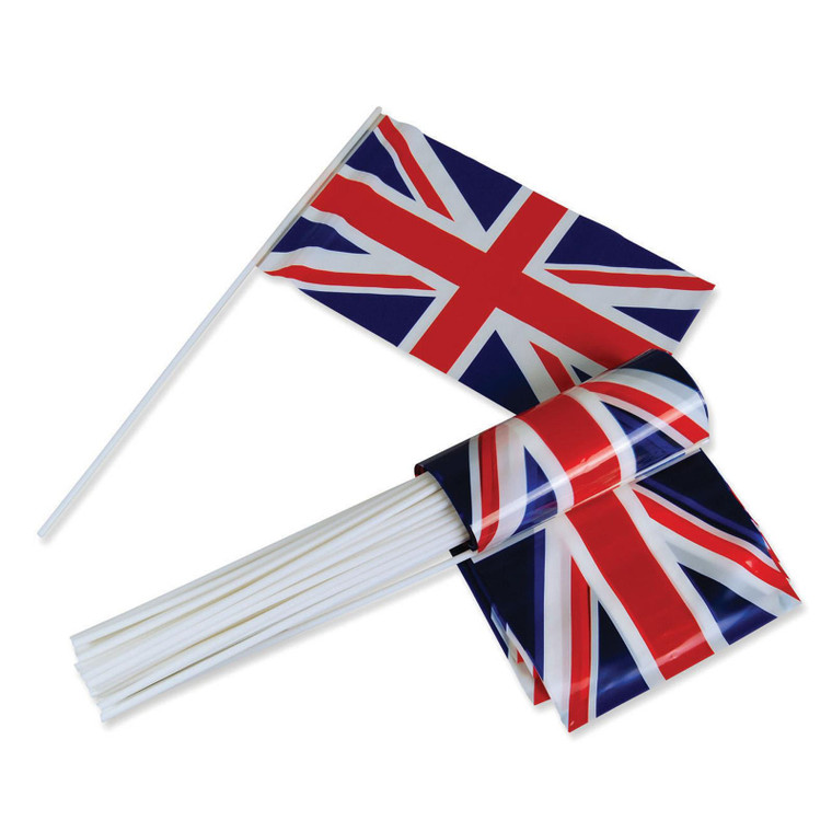 50 x Union Jack British Coronation Flags 30cm x 19cm