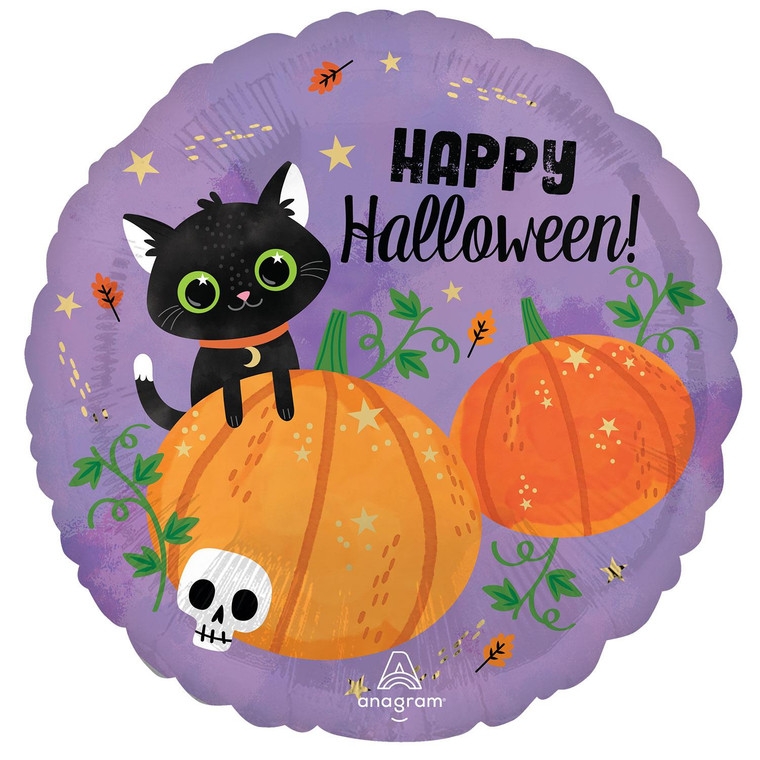 Halloween House Decorations Cats and Pumpkins Standard Foil Balloons