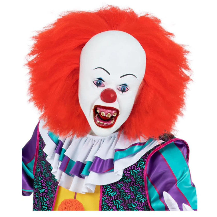 IT Classic Pennywise Killer Clown Horror Fancy Dress Cosplay Mask With Wig