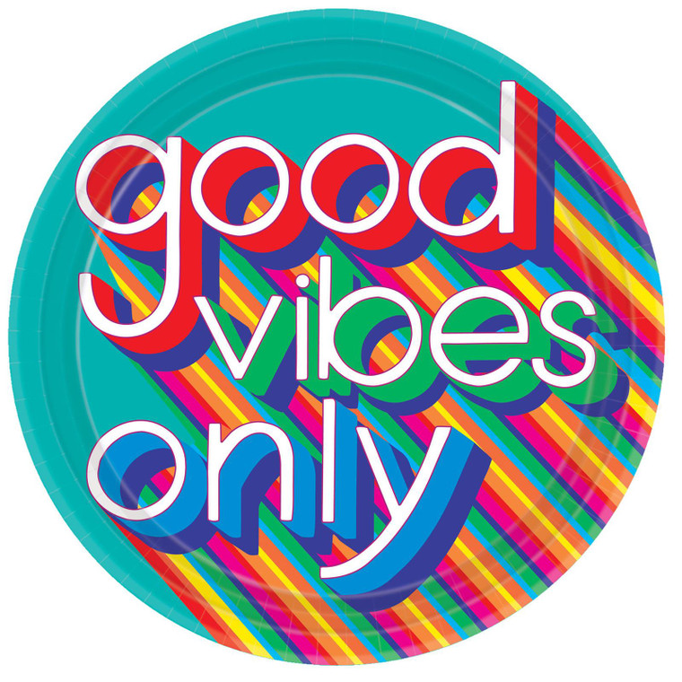 Good Vibes 60's Party Plates 