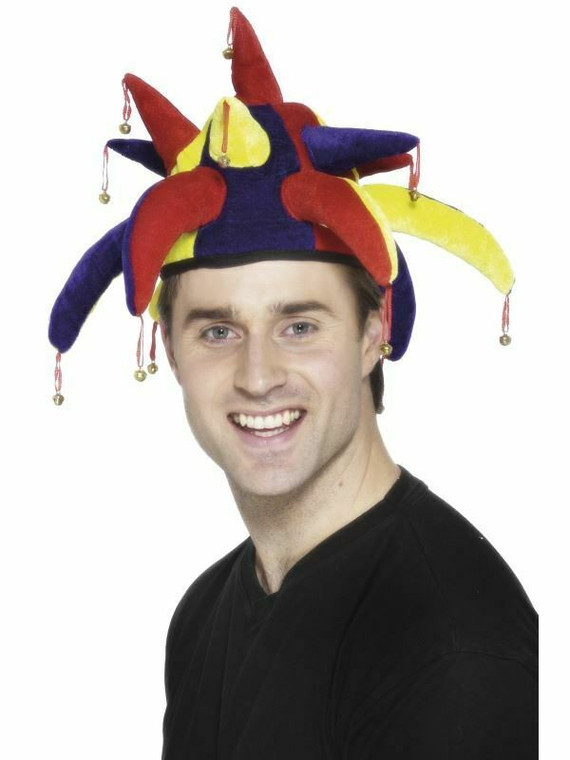 Jester Hat, Multi-Coloured, With Bells Cost-Acc New