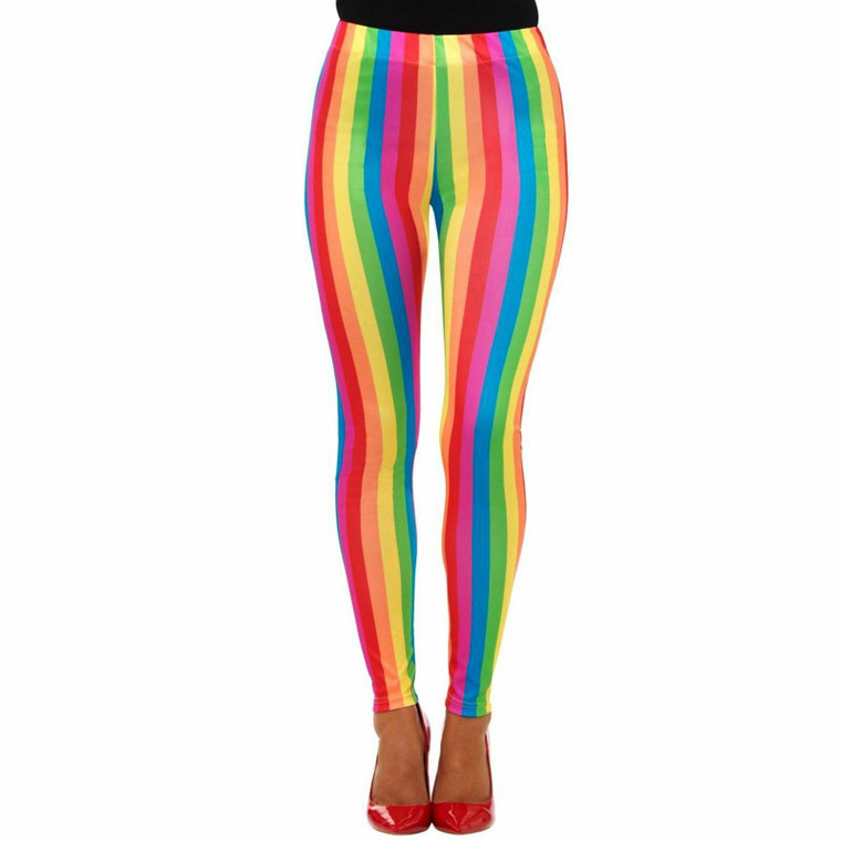 Rainbow Neon Striped Leggings