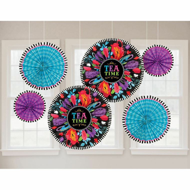 Mad Tea Party Hanging Fans Decoration