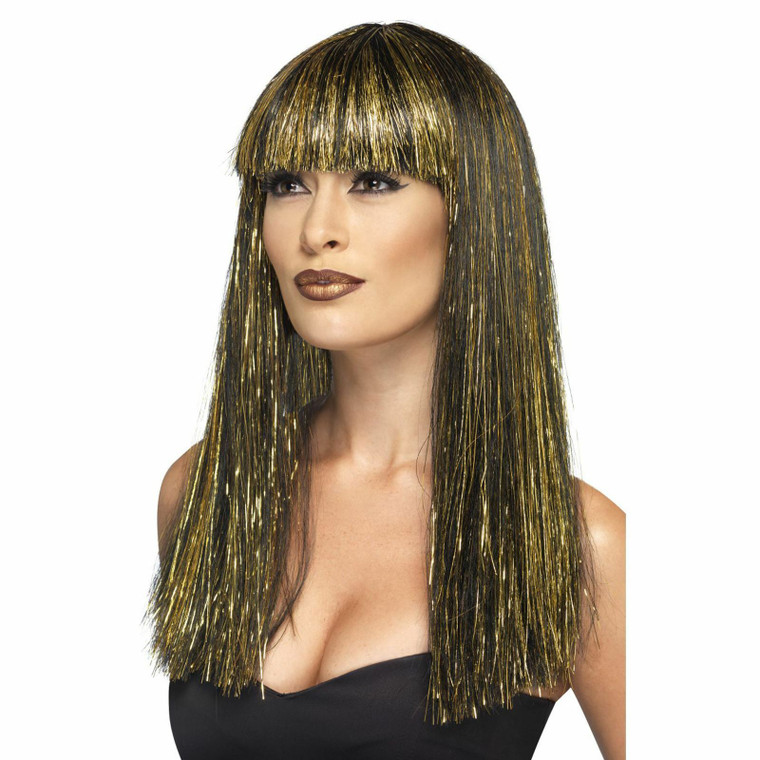 Black and Gold Egyptian Goddess Wig