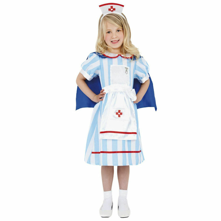 Girls WW2 Nurse Fancy Dress Costume