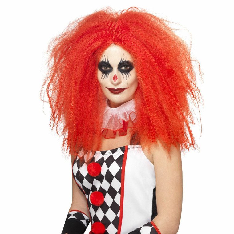 Harlequin Red Long Crimped Style Wig 