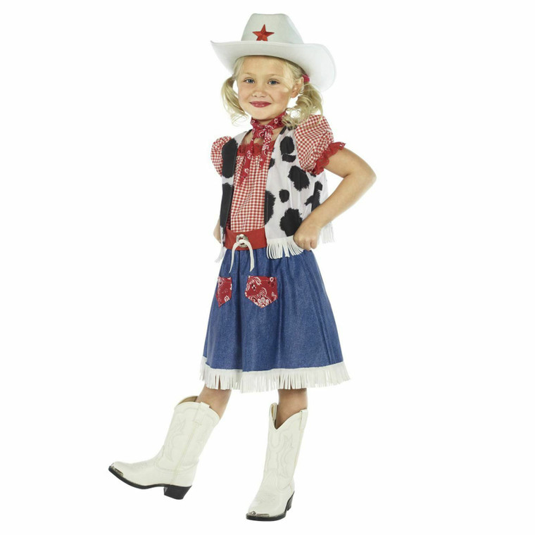 Girls Cowgirl Sweetie Fancy Dress Costume