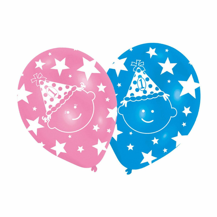 27.5cm Babies First Birthday Balloons Baby Party Decoration Boys Girls Pink Blue