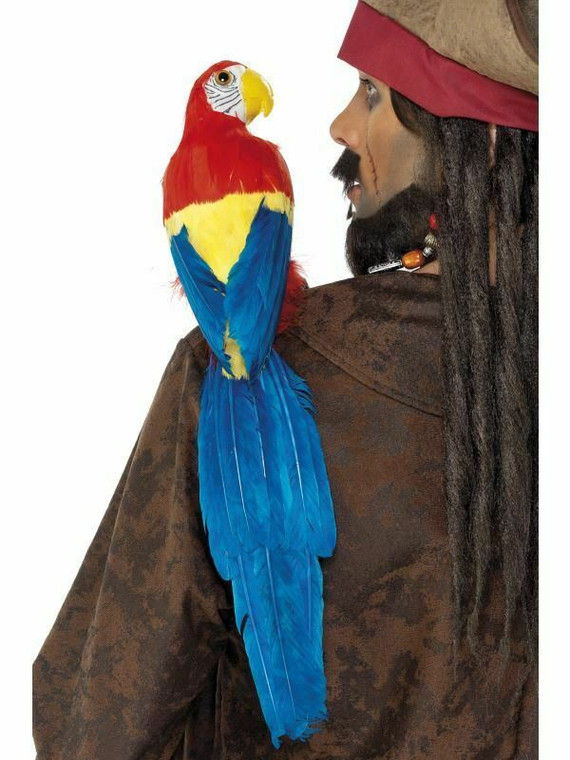 Parrot Pirate With Feathers 20 Inch Buccaneer Fancy Dress Costume Accessory New