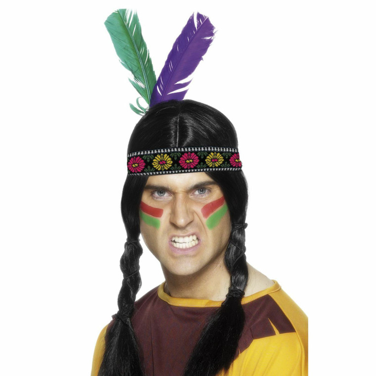 Multicoloured Native American Feather Headband