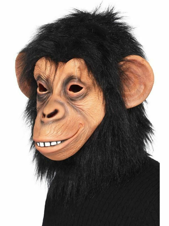 Adult Full Overhead Chimp Mask Gorilla Monkey Ape Fancy Dress Accessory New