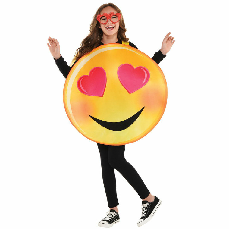 Kids Unisex Heart Eyes Emoji Costume