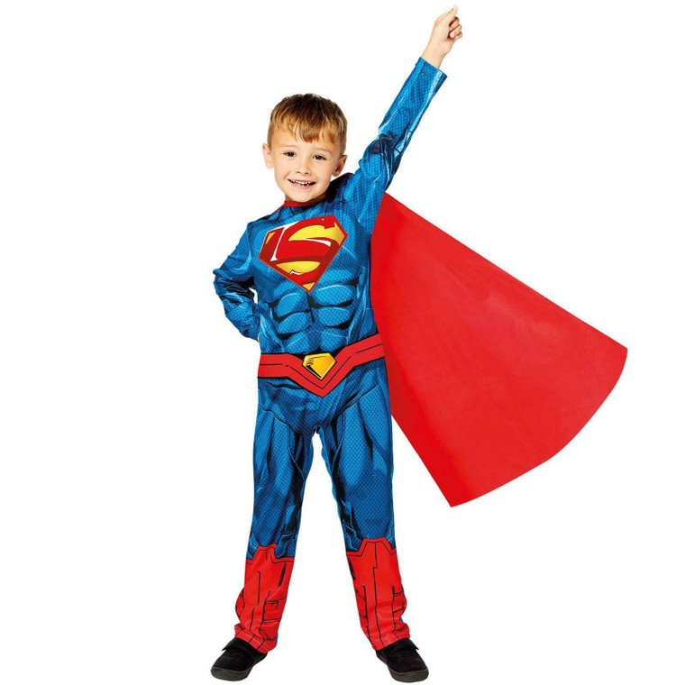 Kids Girls Boys Superman Comic Book Superhero Justice League Fancy Dress Costume