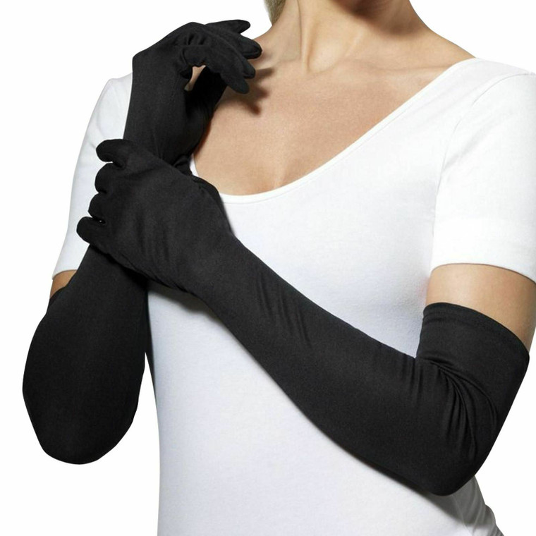 52 cm Long Black Elbow Gloves