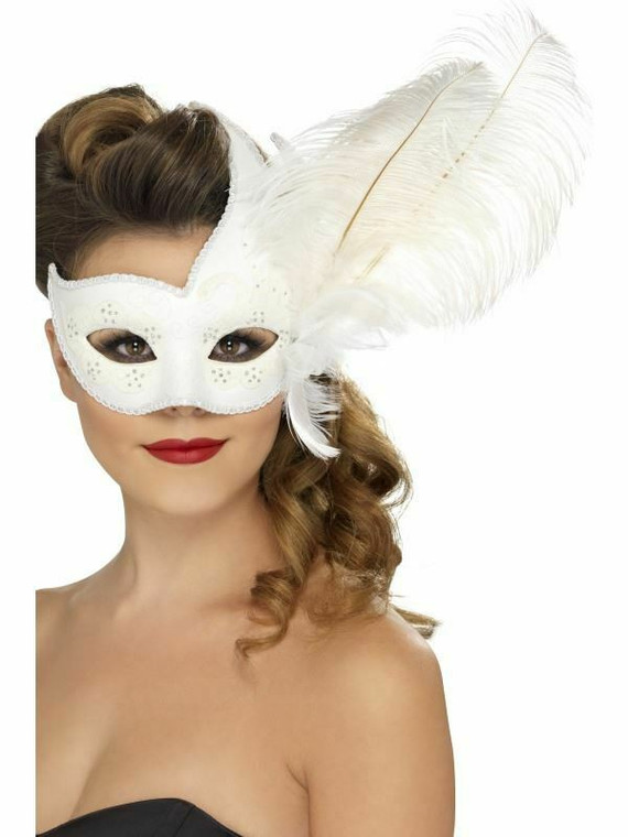 Adults Masquerade Ball Eyemask Opera Ladies Mens Fancy Dress Costume White Mask