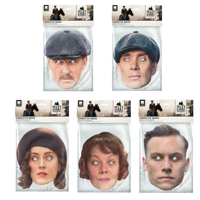 Official Peaky Blinders Novelty Fun Tommy Polly Arthur Ada Shelby Card Masks