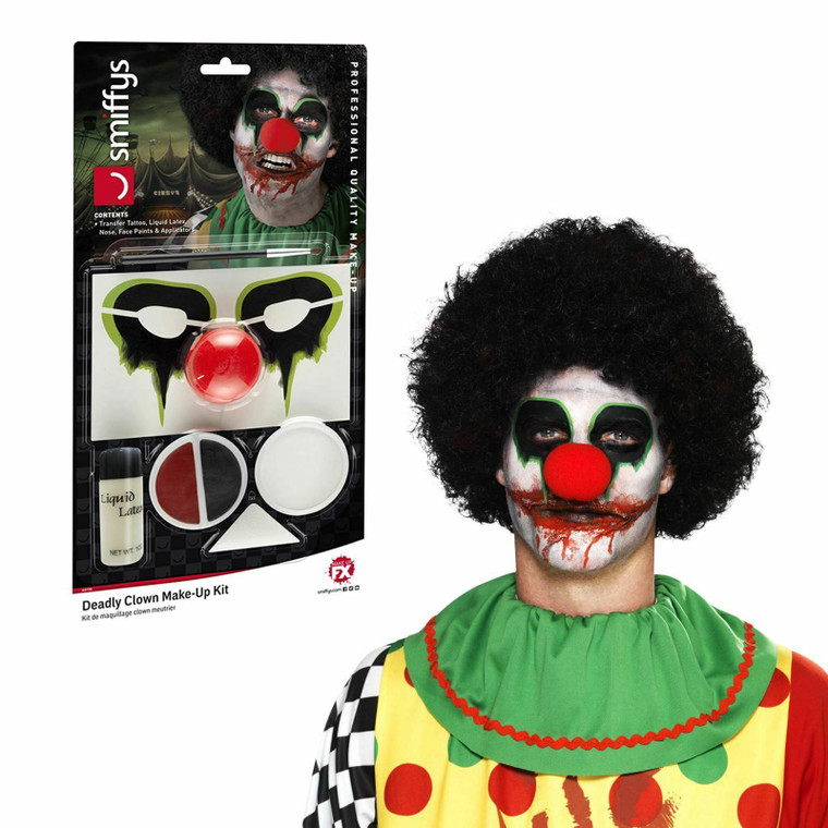 Deadly Clown Makeup Latex SFX Kit with Nose