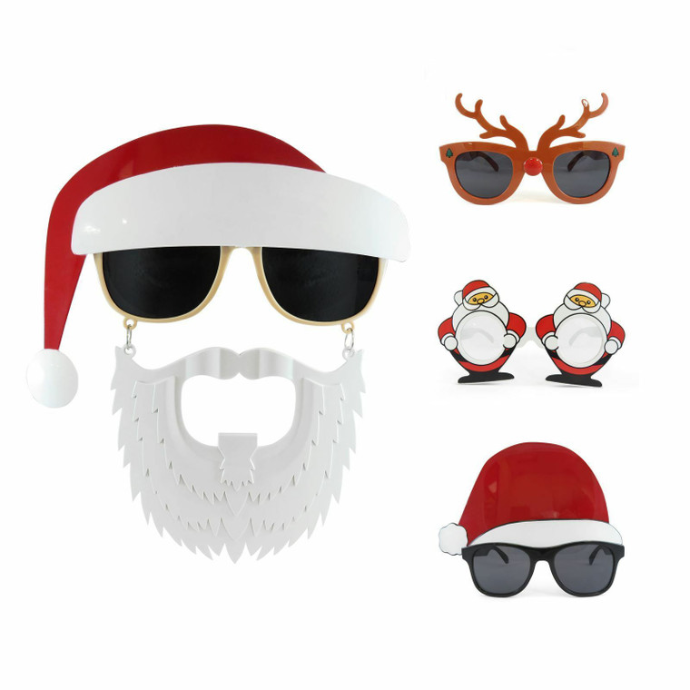 Funny Christmas Party Santa Reindeer Novelty Photo Prop Fancy Dress Up Glasses