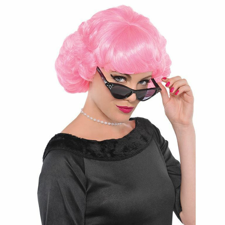 Ladies 50s Diner Girl Pink Wig 