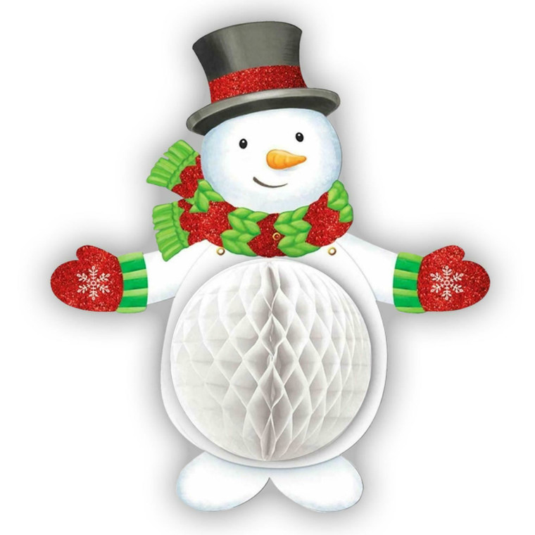 48cm Honeycomb 3D Snowman Christmas Hanging Decoration