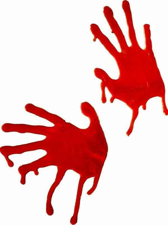 Fake Blood Hand Prints Halloween Party Fancy Dress Accessory Window Decoration